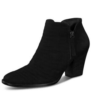 NWB - Paul Green Malibu Sliced Zip Bootie Black Nubuck Leather